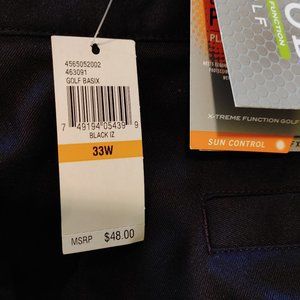 Men's New with Tags Izod X-Treme Function Black Golf Shorts  - Size 33